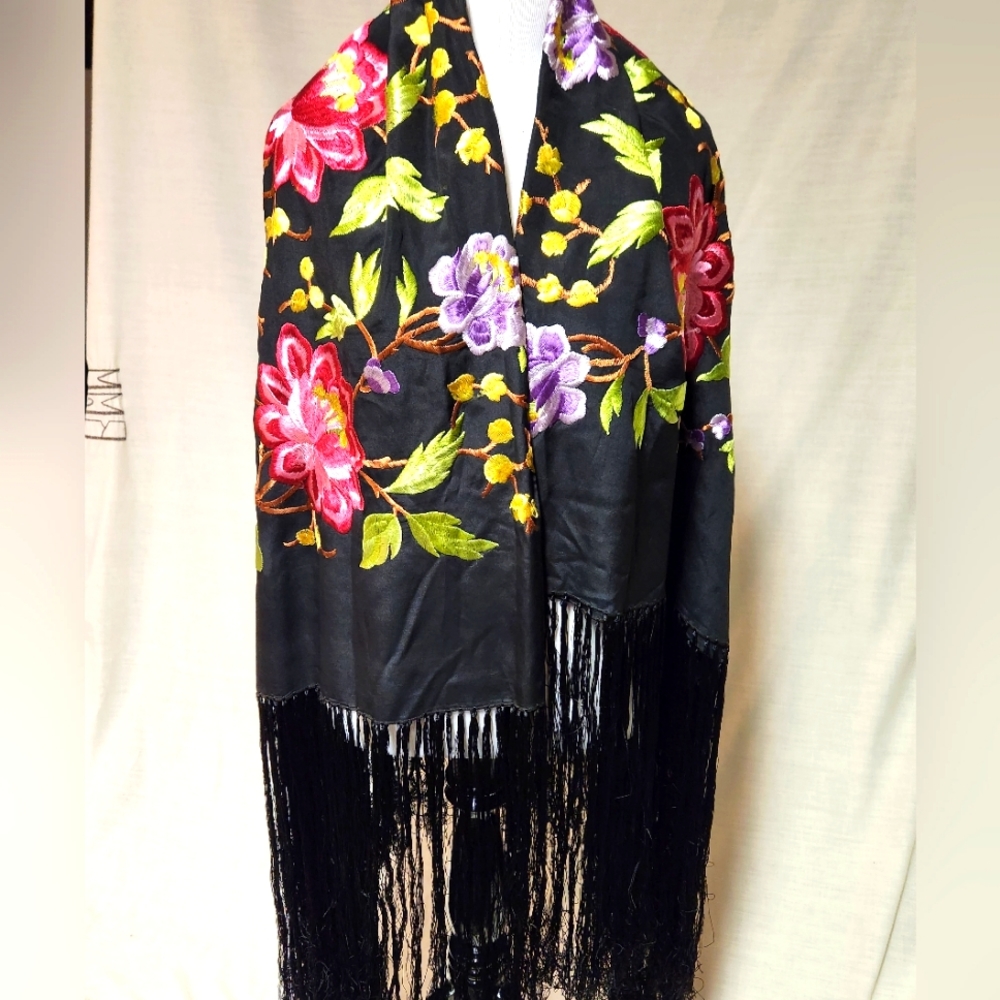 Silk Hand Knit Shawl